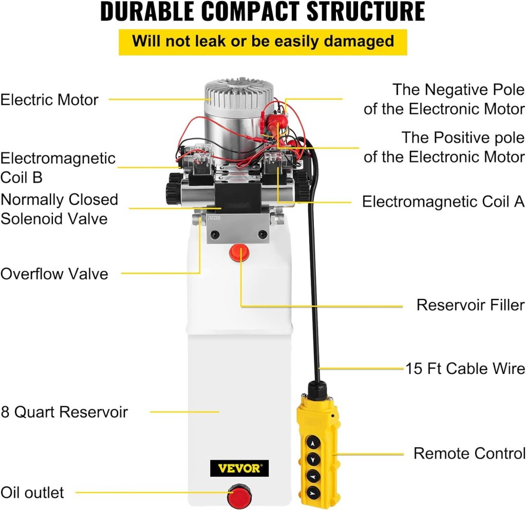 happybuy hydraulic pump double acting 8 quart