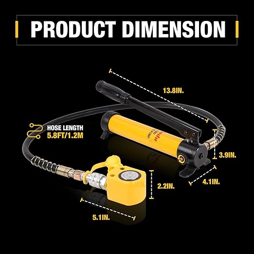 10T Multi-Section Stoke Hydraulic Cylinder Jack Kit